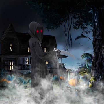 Clothand Grim Reaper Costume Kids Set, Death Scary Halloween Costumes For Kids Boys, Scary Ghost Cosplay Outfit Halloween Party