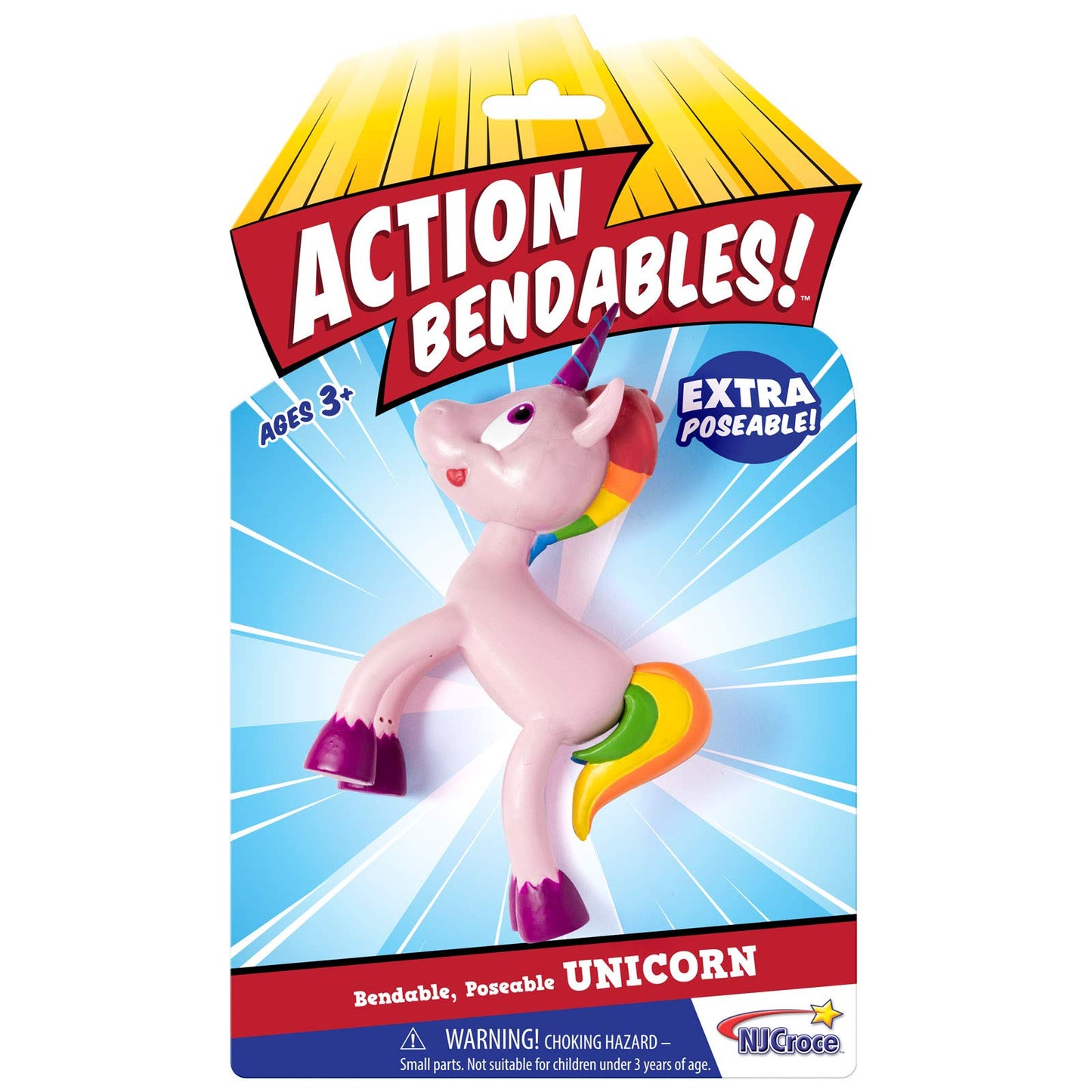 Nj Croce Bendables Unicorn Action Figure, 4'