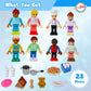 Playkidiz 8 Toy Figures & Playsets, 2 Inch Play Peoples Set, Early Development Family Figurines For Kids, Pretend Play Toys For Children 3+ (23Pcs)