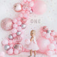 Partywoo Pink Balloons Set, 60 Pcs Pink And White Balloons, Silver Metallic Balloons, Silver Confetti Balloons, Party Balloons, Latex Balloons, Birthday Party Decorations, Pink Party Decorations