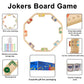Grhonior Upgraded Version Interlocking Pegs and Jokers Board Game Wood,Multiplayer Portable Marbles and Jokers Game with Cards f
