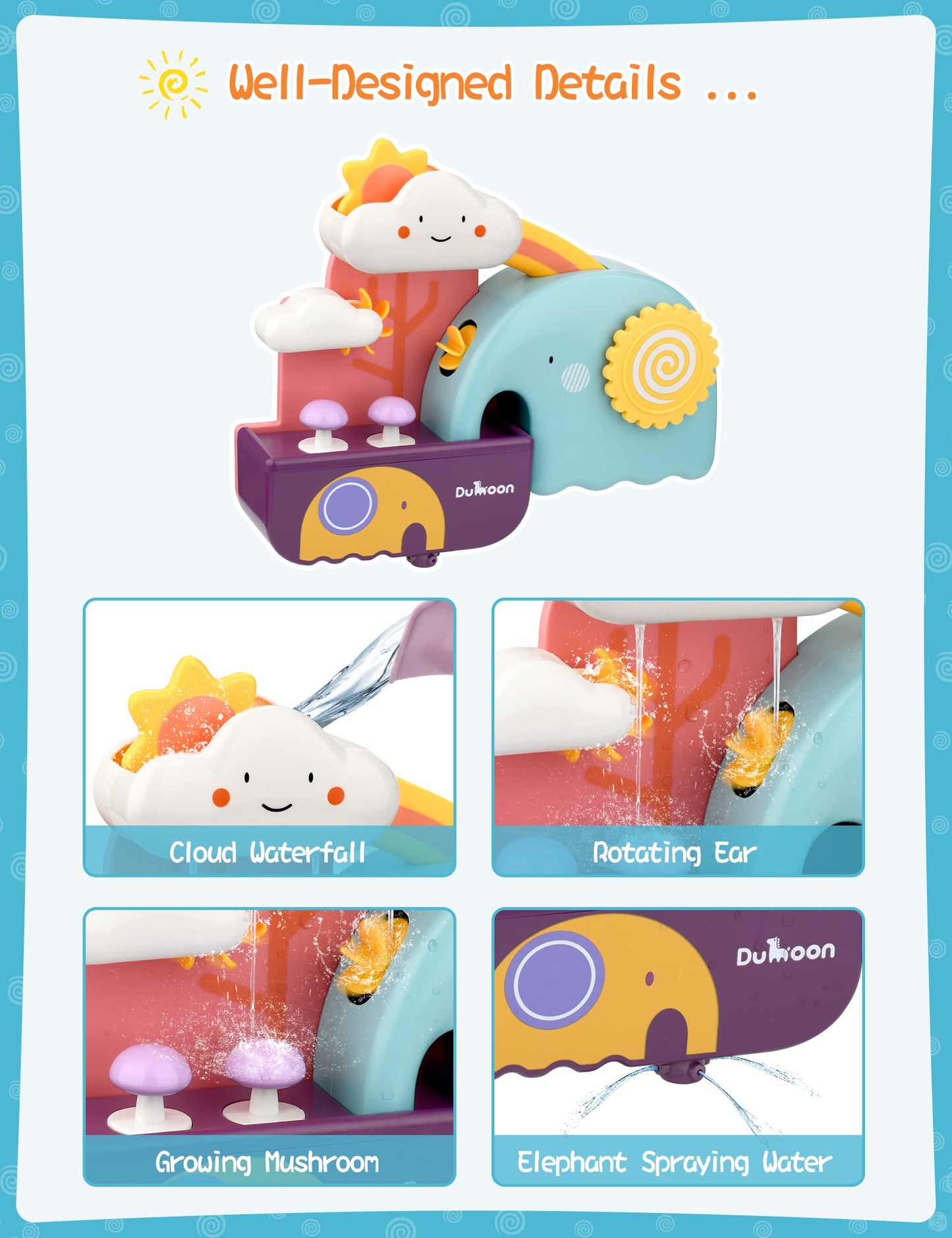 Ti-Too Baby Bath Toys, Fun Simple Physics Educational Bathtub Water Toy, Bath Time Fun Splash Toys For 1, 2, 3+ Year Old Boys Gi