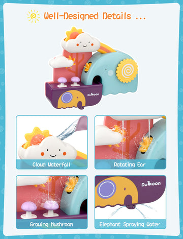 Ti-Too Baby Bath Toys, Fun Simple Physics Educational Bathtub Water Toy, Bath Time Fun Splash Toys For 1, 2, 3+ Year Old Boys Gi