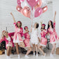 TONIFUL 30Pcs 18 Inch Rose Gold Pink Heart Balloons Pink White Heart Shape Foil Mylar Balloons Decoration for Birthday Valentine