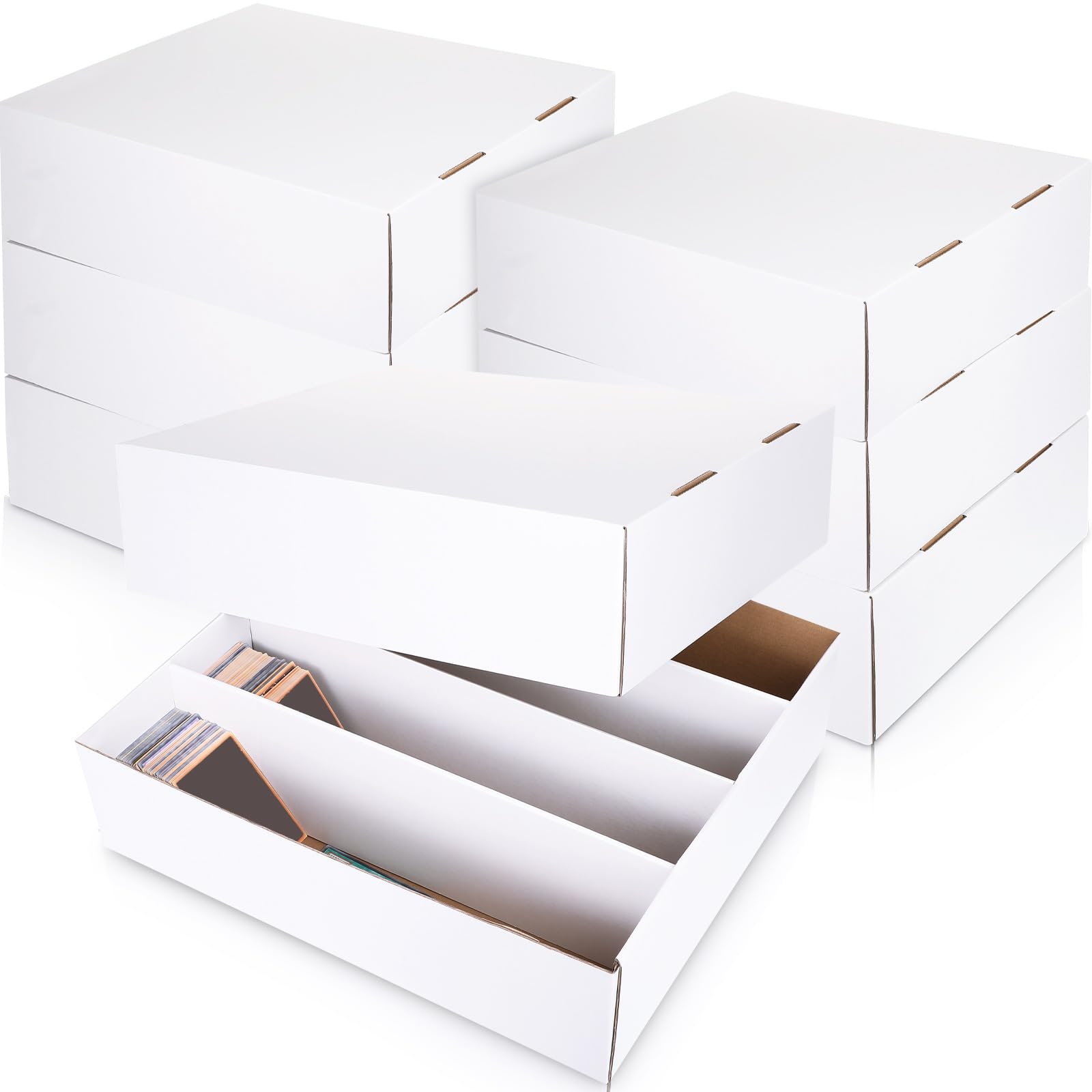 Yexiya 3 Pcs 3200 Count Sports Card Storage Boxes White Trading Card Box Collectible Trading For Soccer Baseball Game