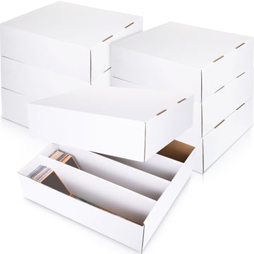 Yexiya 3 Pcs 3200 Count Sports Card Storage Boxes White Trading Card Box Collectible Trading For Soccer Baseball Game