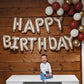 Happy Birthday Balloons Banner Beige,16 Inch Cream White Mylar Foil Letters Birthday Sign Banner Bunting For Boys Girls Men Wome