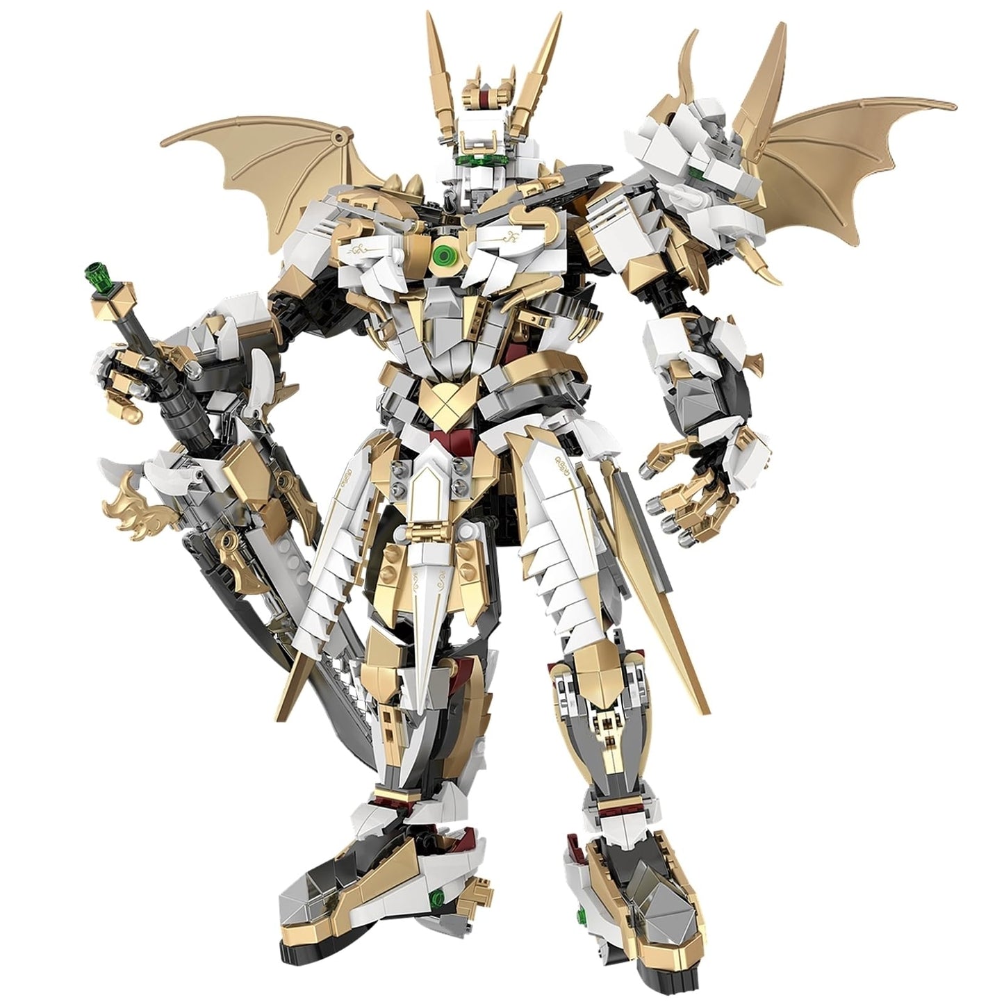HIGH GODO Hero Mech Building Blocks Set for mature-themeds Golden protective covering Robot Model Building Kit with Classic decorative replica blades  Hard Core Chinoiserie Style Collectible Ninja Gifts for Man Boys Ages 12+ (1609 PCS)