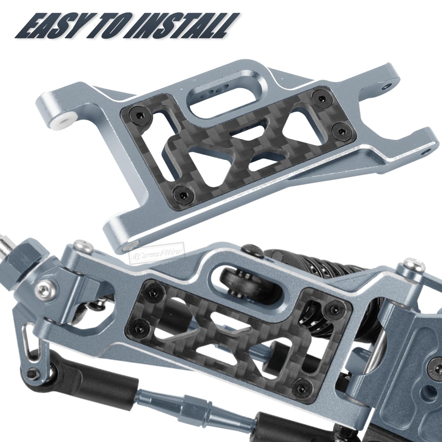 Rcarmubwow A Arms Upgrades Part For 1/10 Slash 2Wd,Slash 2Wd Vxl,Alloy Aluminum Front Rear Rc Suspension Arms,4Pcs,Titanium