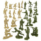 Tim Mee Toy SWAT Army Men - 24 Plastic Figures, Small Size, Tan & OD Green, Model TM-67850, US Made