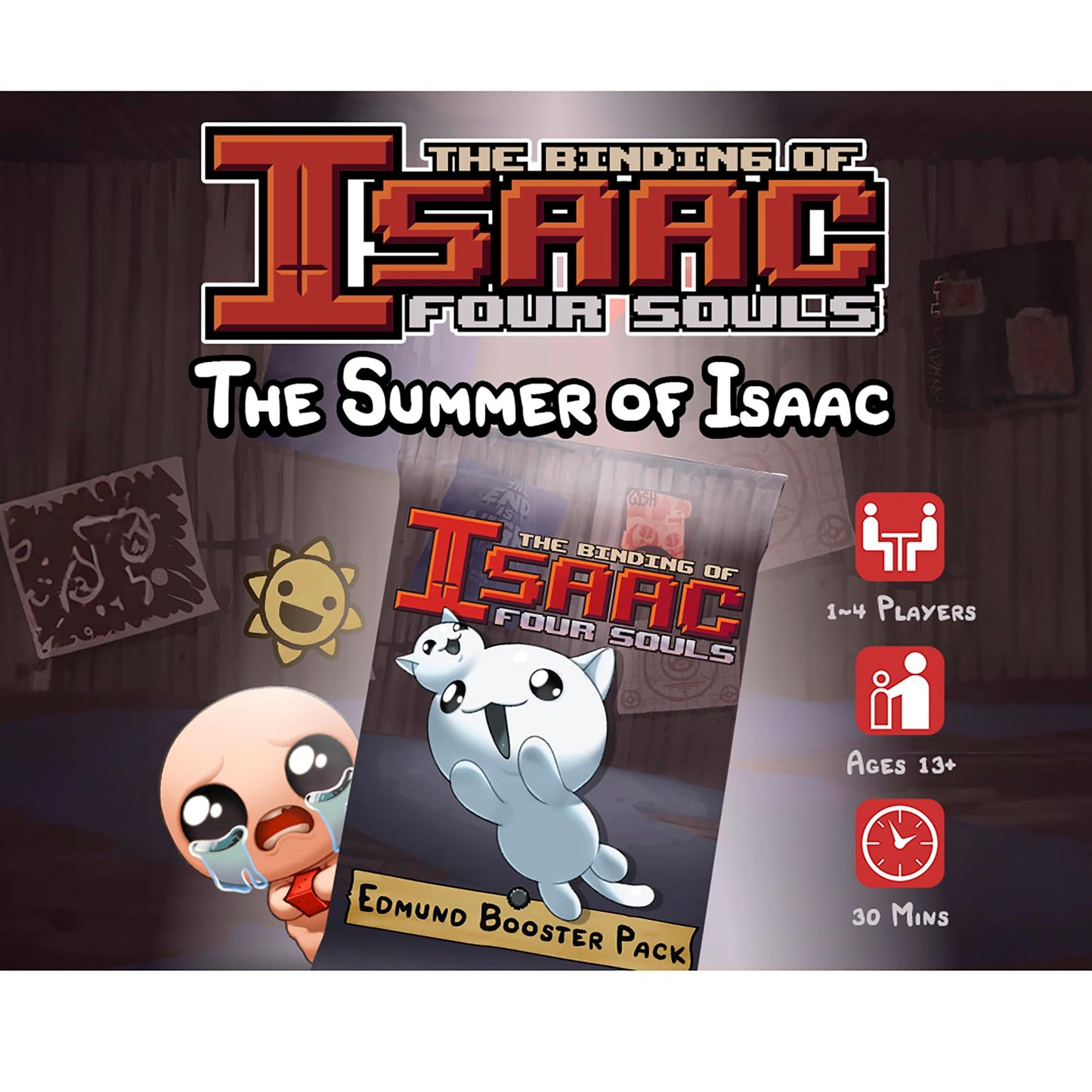 Maestro Media: The Binding of Isaac: Four Souls - Edmund Booster Pack - Mini Expnansion, Strategy Board Game, 15 New Cards, Ages