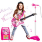 Deao Musical Guitar Play Set,Djustable Height Microphone,Amplifier Set With Stand,Music Light Karaoke Music Toys Birthday For Kids Boys Girls