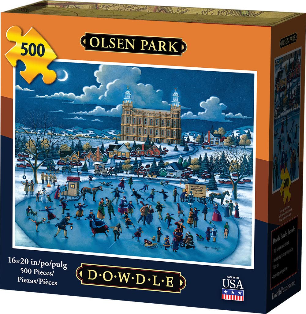 D·O·W·D·L·E Jigsaw Puzzle - Olsen Park - 500 Pieces - Blue Chip Board, Cardboard