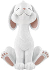 Whimsical White Bunny Rabbit Figurine Cute Collectible - Happy Bunny Collection - Cute Bunny Gifts, Gifts For Bunny Lovers, Bunn