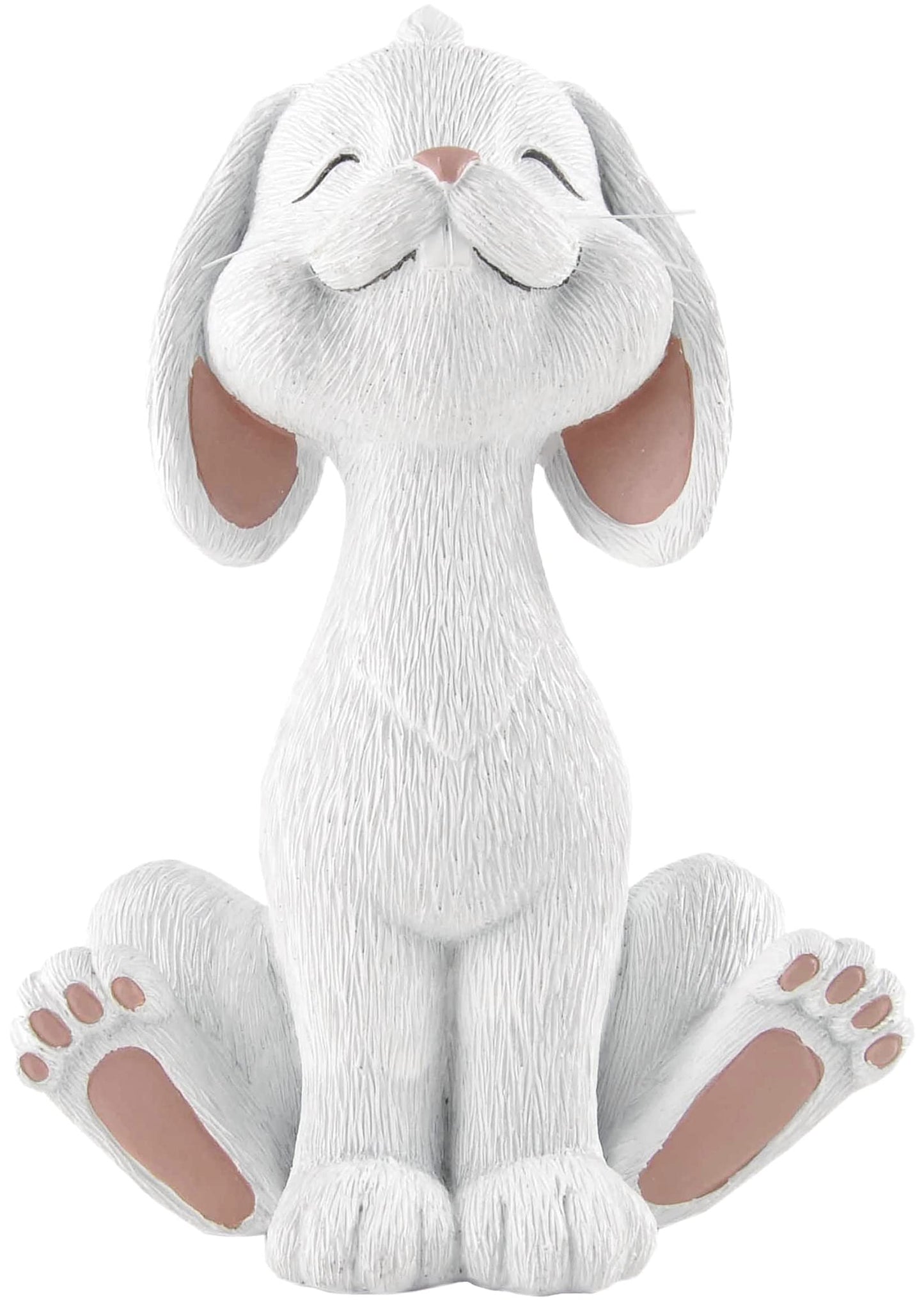 Whimsical White Bunny Rabbit Figurine Cute Collectible - Happy Bunny Collection - Cute Bunny Gifts, Gifts For Bunny Lovers, Bunn