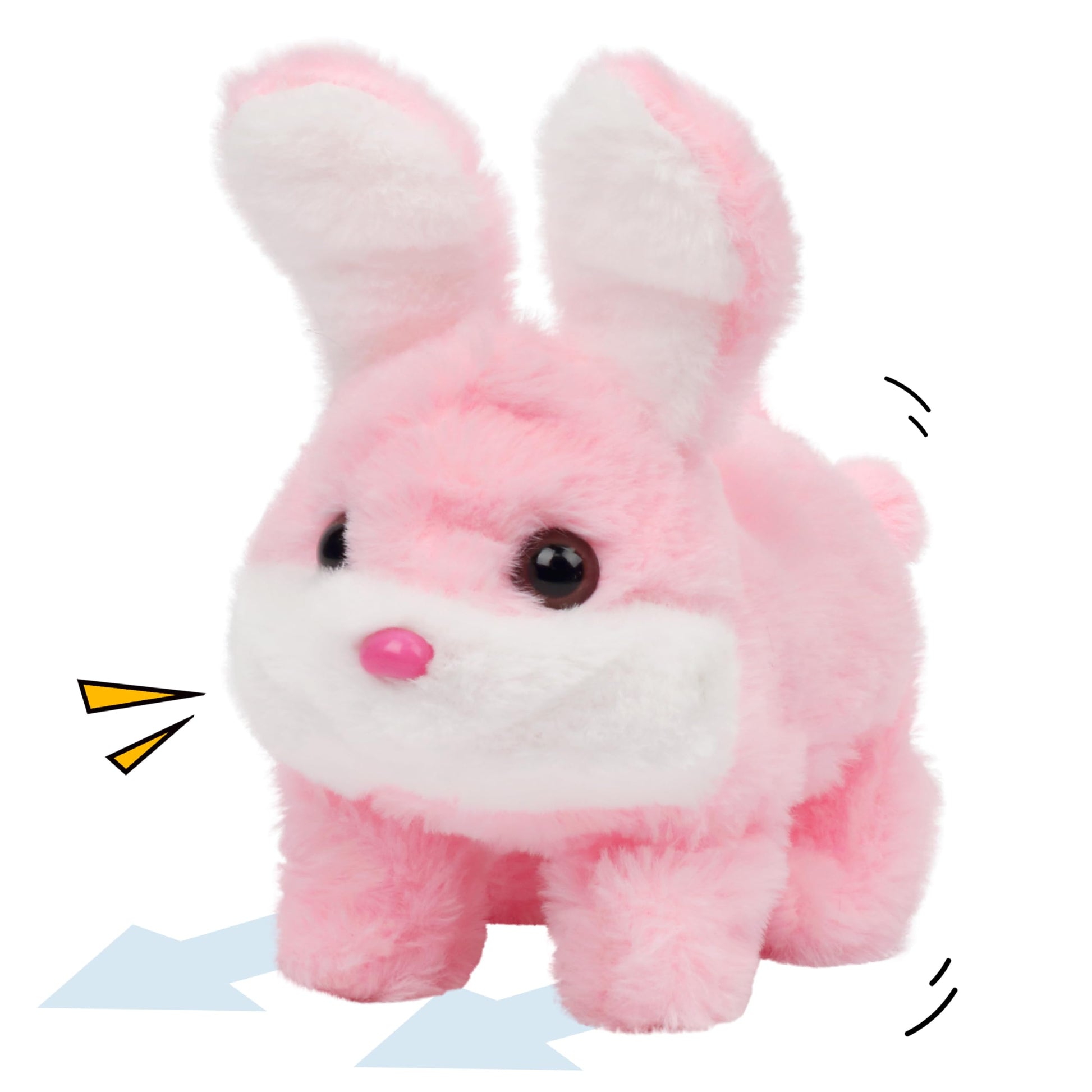 Cuteoy Walking Pink Bunny Stuffed Animal Talking Wagging Nodding Educational Plush Toy Electric Interactive Animated Plushies For Girls Boys Birthday