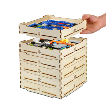 6 Tray Sorter Sifter Box Used For Lego, Storage Sorter Brick Box For Lego Blocks, Gift For Lego Lover, Gift For Teens And Adults
