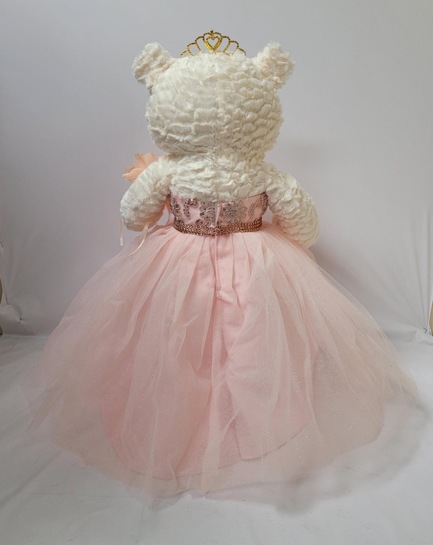 KINNEX COLLECTIONS SINCE 1997 20 Teddy Bear with Elegant Dress (Centerpiece) ~ B16631N-29M (Blush)