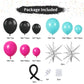 Tik Music Birthday Party Decorations,Rose Red Blue Black Balloon Garland With Explosion Star Foil Balloons For Music Hip Hop Theme Birthday Graduation Party Supplies