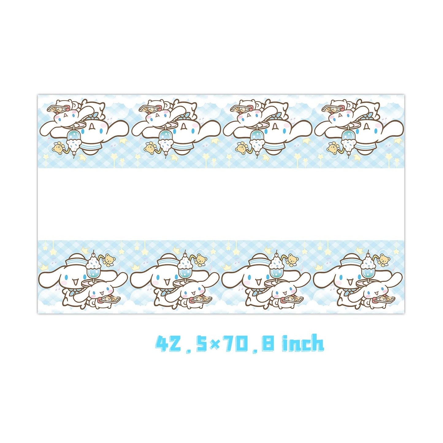MUSNOW 2Pack Cinnamoroll Tablecloth Disposable Tablecloth Birthday Party Supplies and Decorations for Kid Boy Baby Shower Rectan