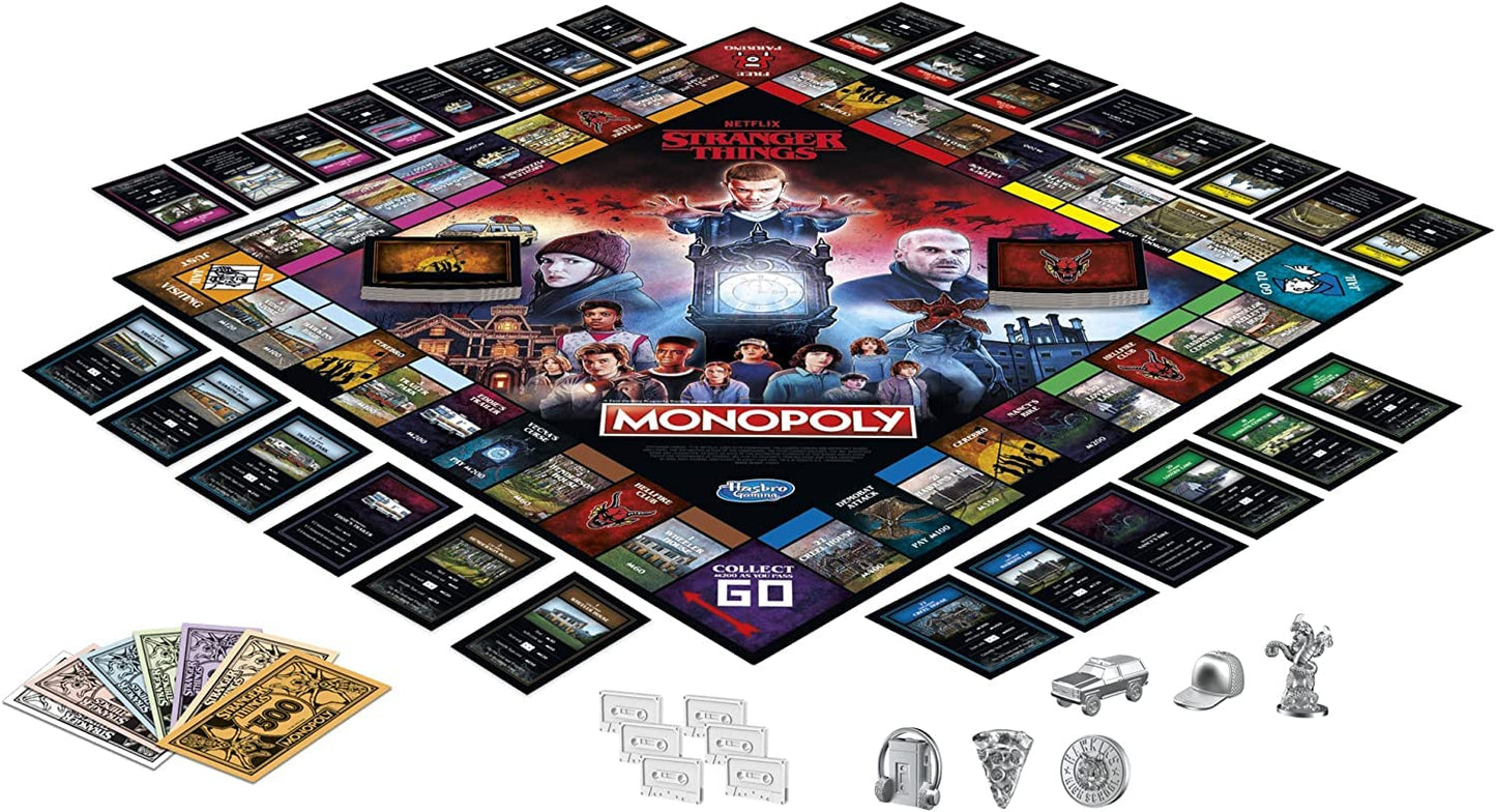 Monopoly Stranger Things Edition Board Game, 2-6 Players, Ages 14+, Multicolor, Model F2544, Plastic