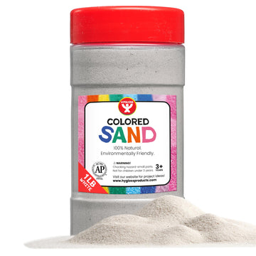 Hygloss Products Colored Play Sand - Assorted Colorful Craft Art Bucket O' Sand, White, 1 Lb