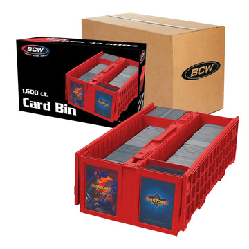 Bcw Collectible Card Bin - Holds Up To 1600 Cards - 6 Pack Red | Large Card Storage Box For Loose Trading Cards | Pokemon, Mtg,