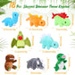 Spakon 72 Pcs Dinosaur Party Favors for Boys and Girls Includes 12 Sets Mini Dinosaur Stuffed Animals Plush Keychains Gift Box H