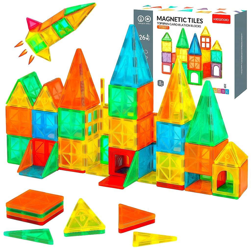 Okean Magnetic Tiles For Kids Magnetic Building Blocks For Kids 3 4 5 6 7 8 Yrs Constructing & Creative Learning Educational Bra