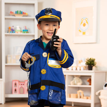 Melissa & Doug Police Officer Role Play Costume Dress-Up Set (8 Pcs)