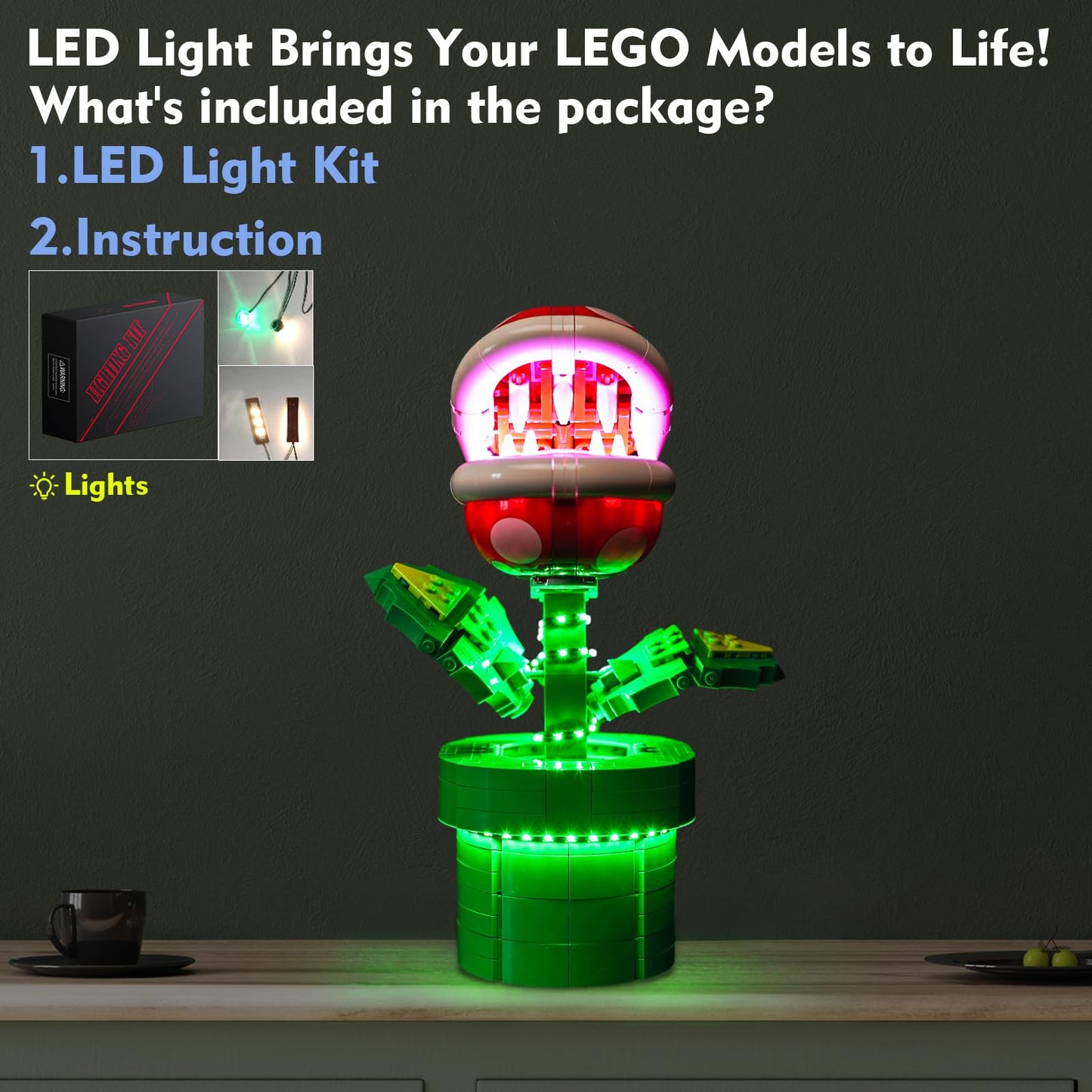 Locolee Led Light Kit Compatible With Lego Piranha Plant 71426 Set Diy Creative Lighting Set Accessories Compatible With Lego Ma