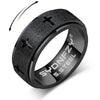 Anxiety Spinner Ring For Men - Stainless Steel Fidget Spinner Ring, Band Cross Thumb Roating Rings For Stress Relief 8Mm Anxiety