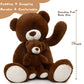 Morismos Giant Teddy Bear Stuffed Animals, Big Mommy And Baby Bear Large Teddy Bears Baby Shower For Girlfriend On Valentine Christmas 39 Inch