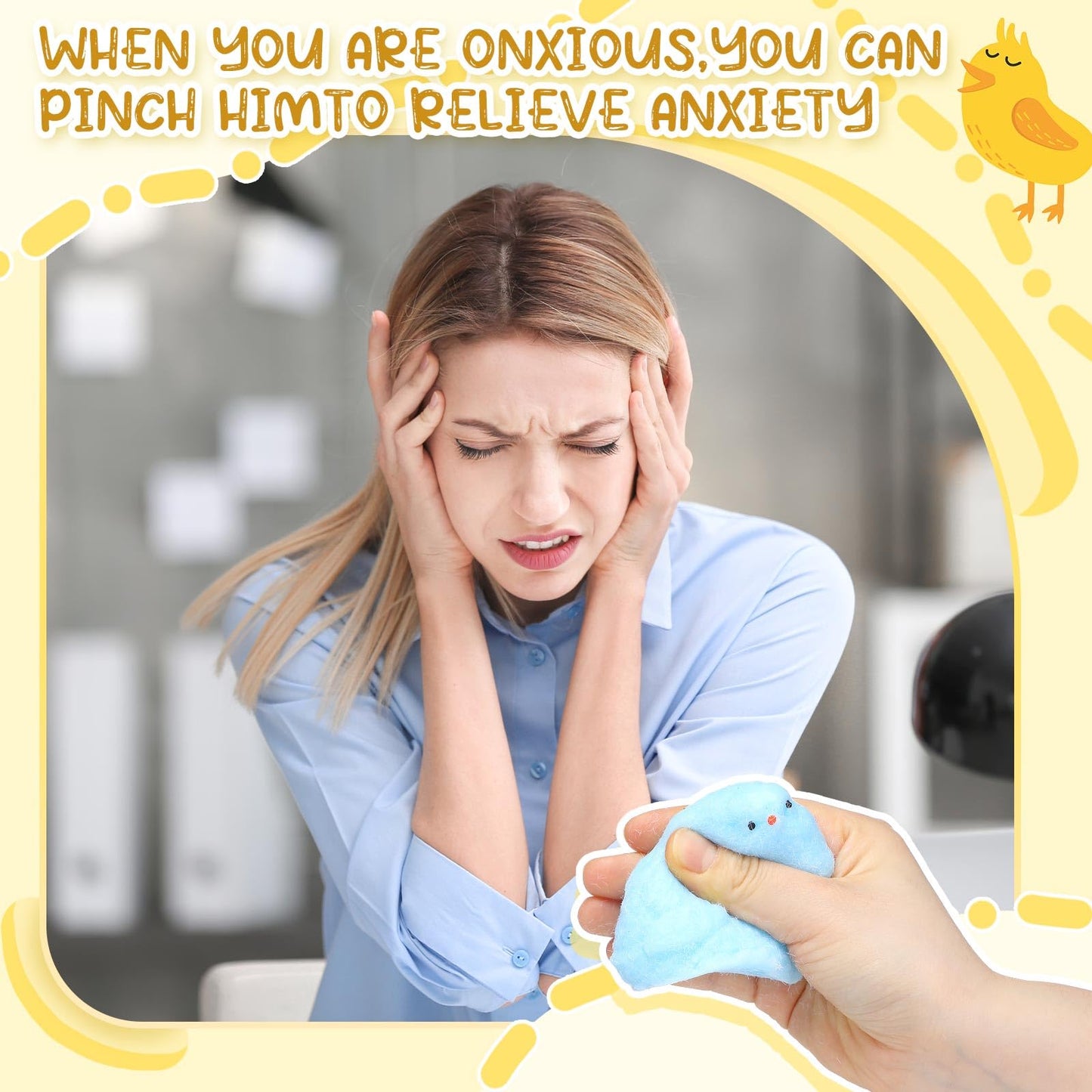 Meooeck 12 Pcs Chicken Stress Relief Toys Stress Balls for mature-themed Mini Chicken Squeeze Fun Fidget Toys Animal Balls Cute for Birthday Party Office Christmas Stocking Stuffer Gift ADHD Autism Anxiety