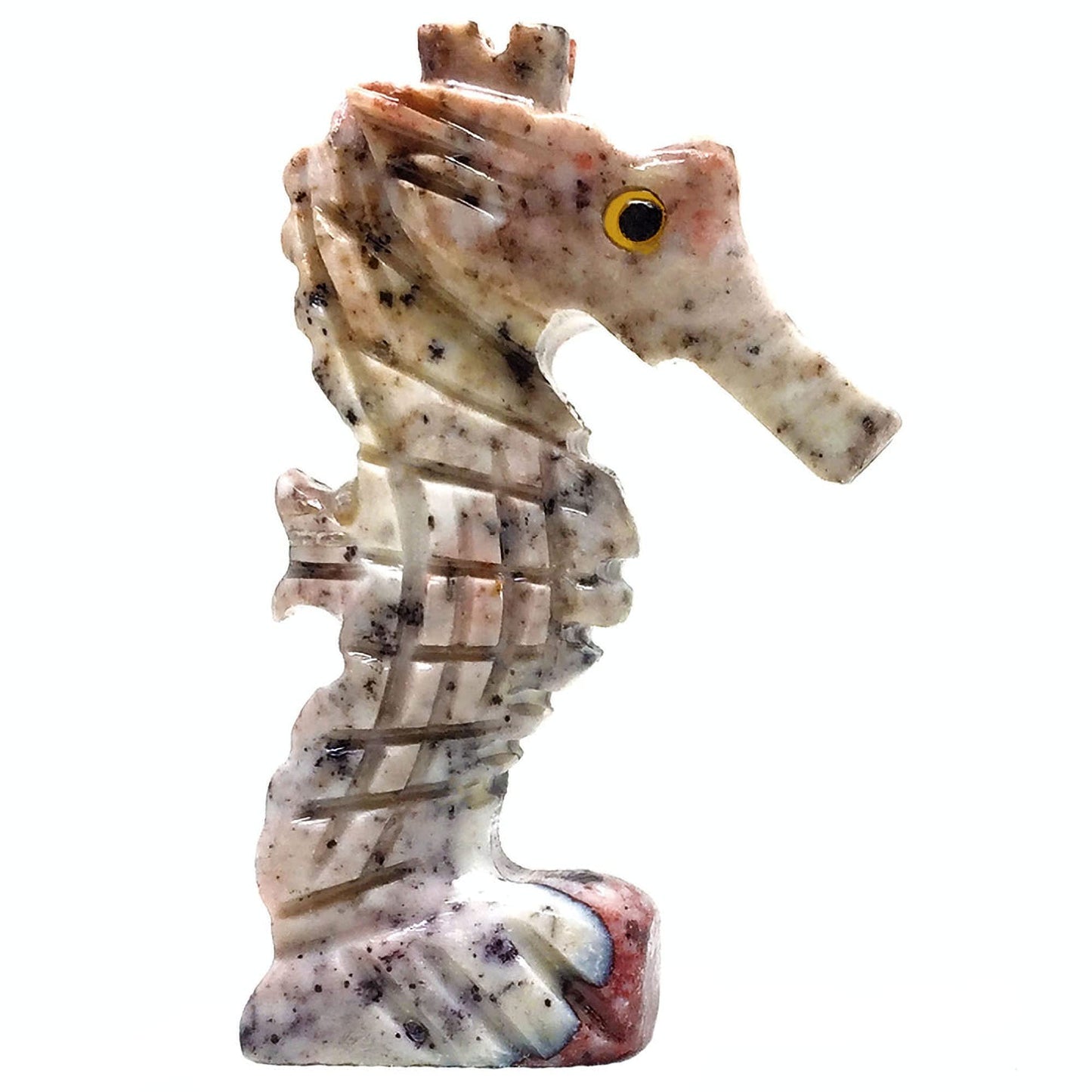 Nelson Creations, Llc 1.5 Inch Seahorse Natural Soapstone Hand-Carved Animal Charm Totem Stone Carving Figurine