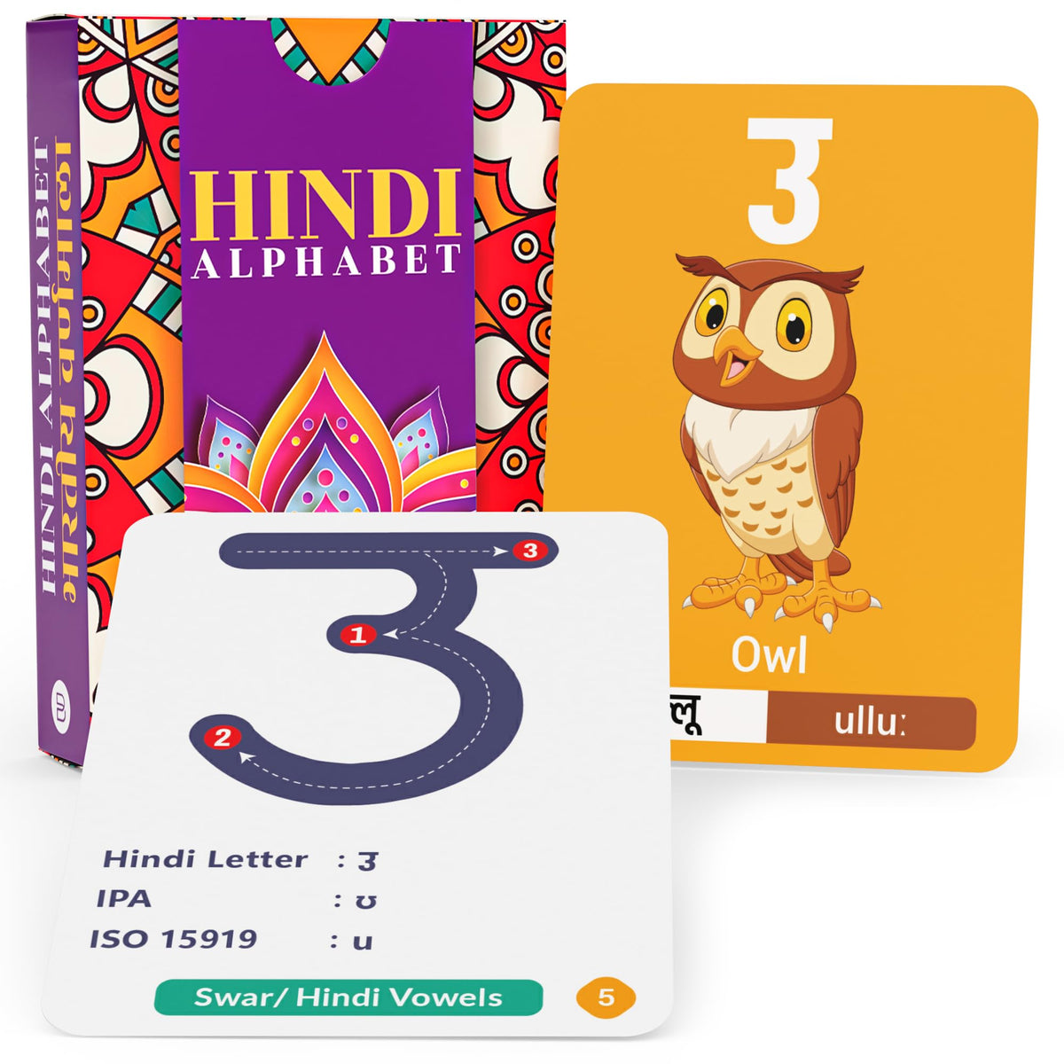 Briston Hindi Alphabet Flash Cards  50 Traditional & Educational Cards With Images, Stroke Patterns  Language Learning For Kid