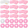 Wavwavw 24 Pcs Sleepover Party Favors Include 12 Bride Bridesmaid Spa Headband 12 Bridesmaid Bride Velvet Scrunchies for Women S