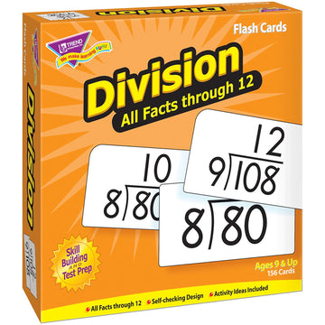 Trend Enterprises: Division All Facts Through 12 Skill Drill Flash Cards, Exciting Way For Everyone To Learn, Great For Skill Bu