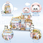 Street View Flower House Shop Mini Building Blocks, Moc Creative Building Toys Cute Panda Building Set For Kids 6-12, Simulation