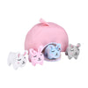 PixieCrush enhanced Bunny Plush Toy Set of 5 - Vibrant  Durable & Adorable Bunny Toys for Girls - Ideal Gift Choice for Magical Playtime & Decor - Mini Bunnies with Rainbow Bag Set