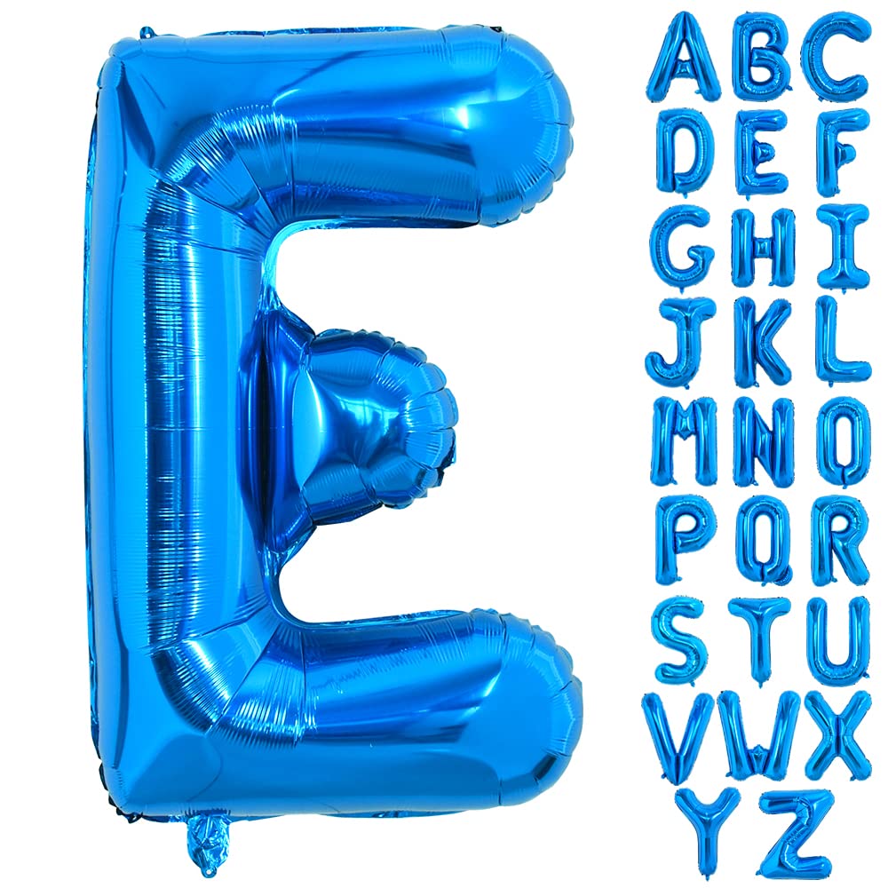 Toniful 40 Inch Large Blue Letter E Balloons Giant Alphabet Letter Balloons,Foil Mylar Big Balloons For Birthday Party Anniversa