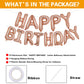 Accevo Rose Gold Happy Birthday Banner - 16 Inch Foil Letters Balloons for Kids & Adults, Durable Aluminum Material