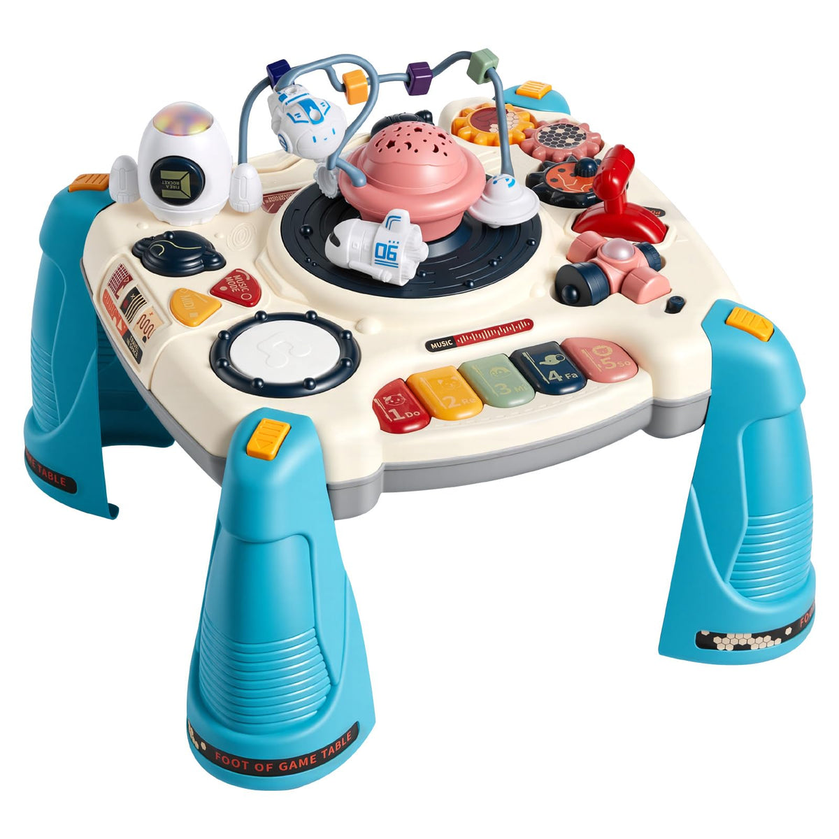 VEVOR Baby Spacecraft Musical Table Toys for 13 Years Old, Toddler Learning Activity Desk with Space Theme, SoftGlow Star Proj