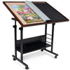 Becko Us Tilting Puzzle Table With Cover Mat, Jigsaw Puzzle Board With 5 Tilt Angle & Height Adjustment, Portable & Movable Tables With Storage For Adults, Easy To Move, For 1500 Piece Jigsaw Puzzles
