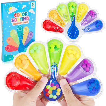 Color Sorting Toys Sensory Toys : Fine Motor Skill Games Learning Toys For Toddlers, Color Matching Fidget Sensory Toys For Calm Down, Preschool Learning & Educational Montessori Toys With Autism
