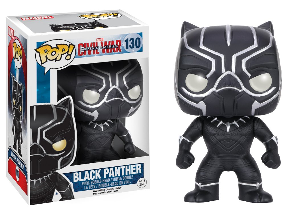 Funko POP Marvel Captain America 3 Black Panther Action Figure - 3.75" Vinyl, Black, Model SS-FNK-7229