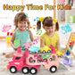 newcrave Toys for 1 2 3 Year Old Girl Truck, 7-in-1 Carrier Truck Cars Toys for Girl, Toddler Girls Toys Age 1-2 2-3, Princess T
