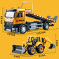 HAPYAD Tow Truck Toy Metal Cab, Flatbed Tow Truck Toys for Boys with Backhoe Loader, Friction Powered Transport Trailers with Li