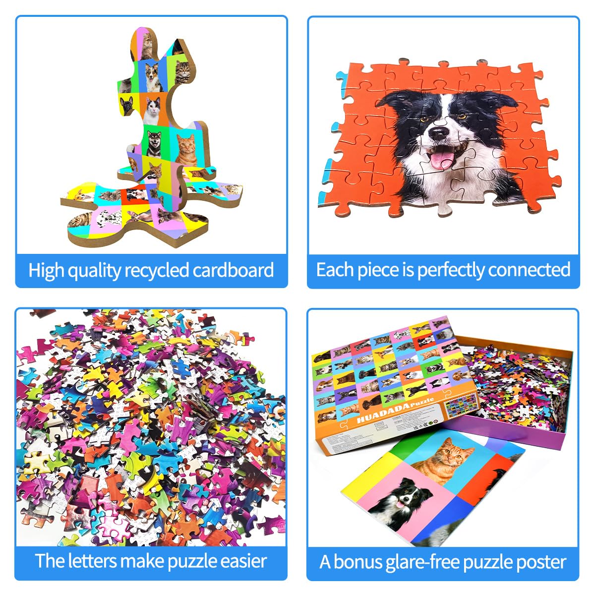 Jigsaw Puzzles for mature-themeds 1000 Piece Puzzle for mature-themeds 1000 Pieces Puzzle 1000 Pieces-Colourful Pets Collage
