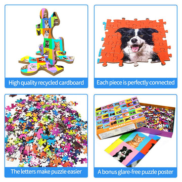 Jigsaw Puzzles for mature-themeds 1000 Piece Puzzle for mature-themeds 1000 Pieces Puzzle 1000 Pieces-Colourful Pets Collage